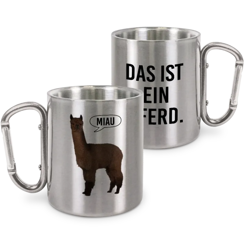 Das ist ein Pferd - Edelstahl-Trinkbecher mit Karabinerhaken