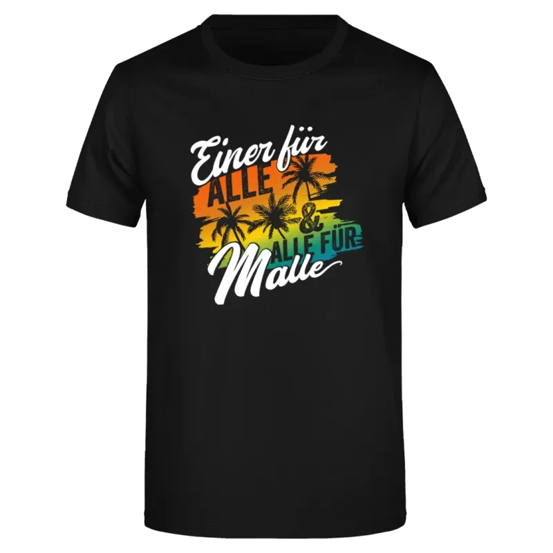 Einer für alle und alle für Malle - Herren T-Shirt Farbe Schwarz