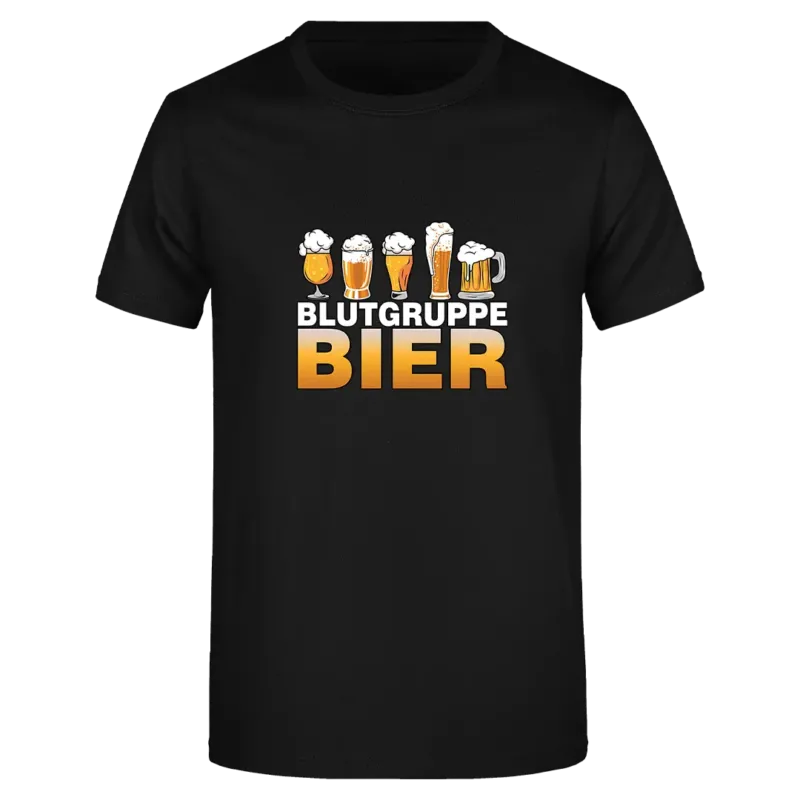 Blutgruppe Bier - Herren T-Shirt Farbe Schwarz