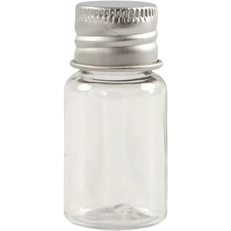 Plastic Jar with Screw-on Lid, H: 48 mm, dia. 23,5 mm, 13 ml, 10 pc