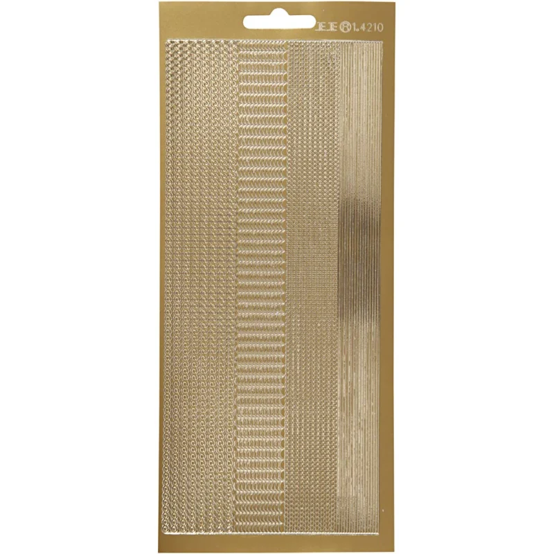Stickers, borders, sheet 10x23 cm, gold, 1 sheet