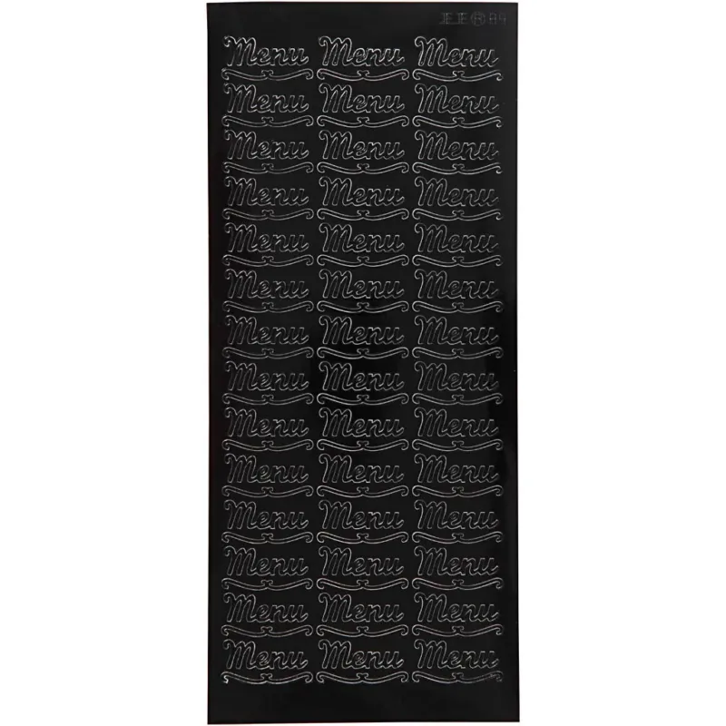 Stickers, menu, sheet 10x23 cm, black, 1 sheet