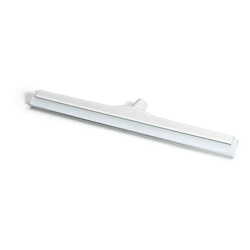 Der Nölle Profi Brush HACCP Wasserschieber 60 cm, glasfaserverstärkt, weiß (1 Stück) von Nölle Profi Brush Bürsten- & Pinseltechnik e.K. verfügt über ein flaches Gummiblatt und eine zentrale Fassung - ideal für die hygienische Bodenreinigung.
