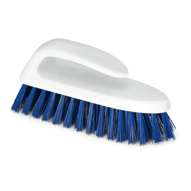 Die Nölle Profi Brush HACCP Waschbürste mit Bügel, 18 cm, harten blauen Borsten (0,5 mm) von Nölle Profi Brush Bürsten- & Pinseltechnik e.K., ideal für professionelle Reinigung, auf weißem Hintergrund.