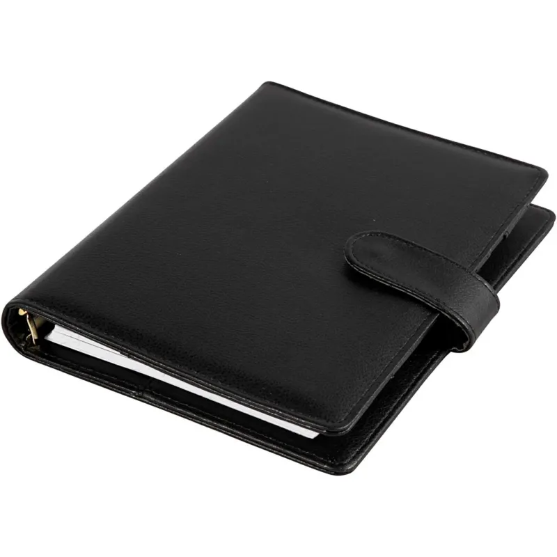 Planner, size 19x23,5x4 cm, ring folder, black