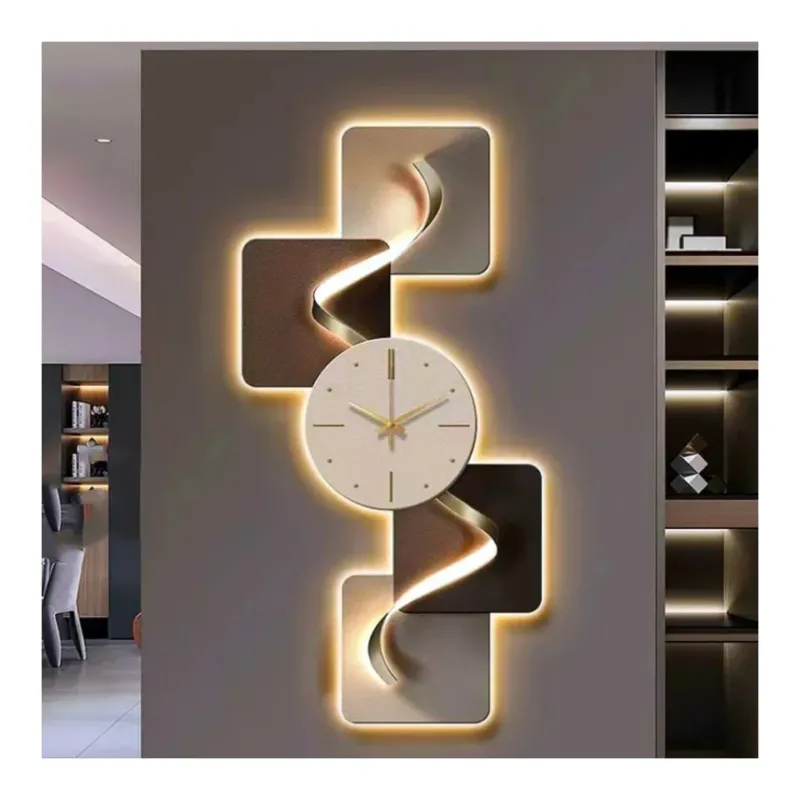 Modern Handcrafted Geometric LED Clock - Image 0