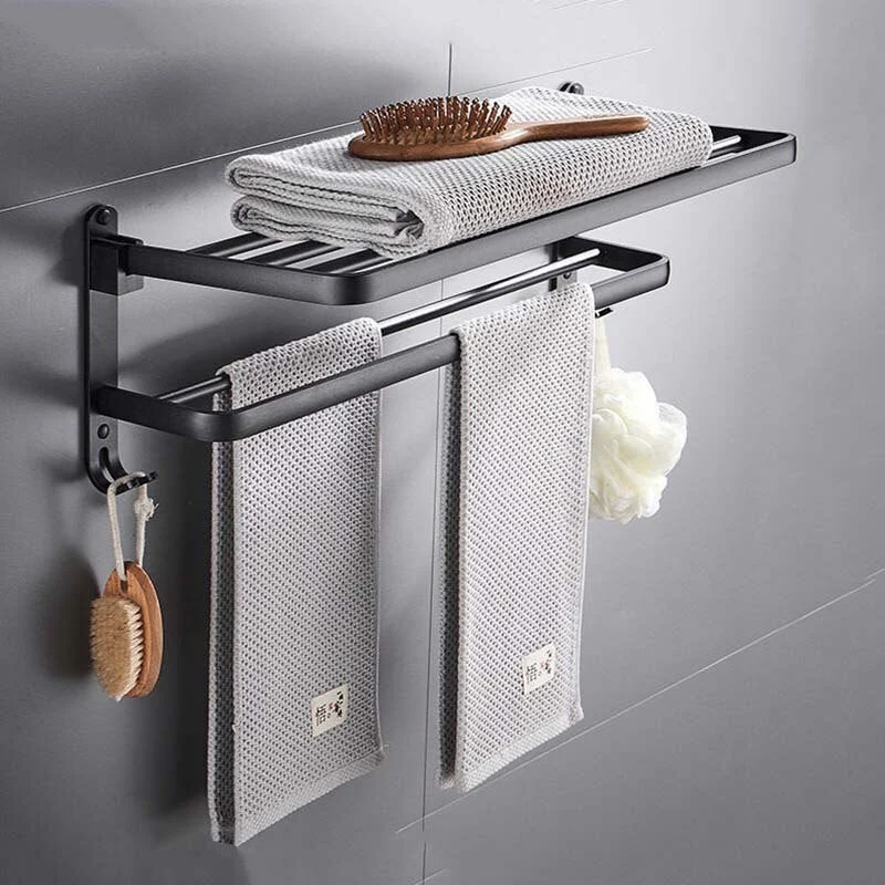 Easy Organizer Bathroom Aluminum Foldable Towel Rack - Image 0