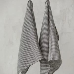Stonewashed Linen Kitchen Tea Towels Set of 2 Pattern Epic Linen
