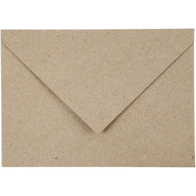 Recycled Envelopes, C6 11.5x16 cm, 120 g, natural, 50pcs