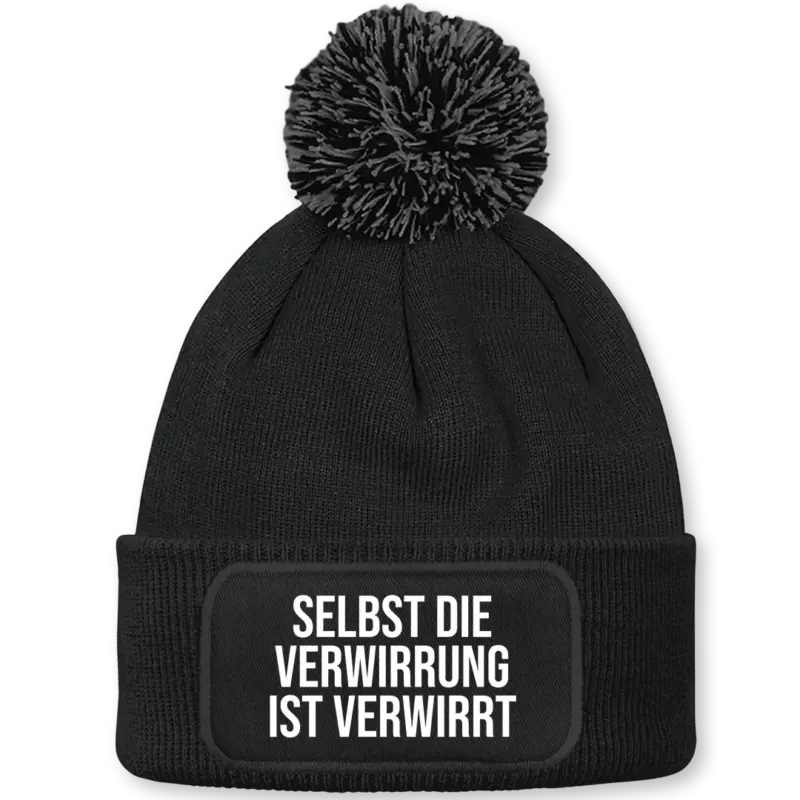 Selbst die Verwirrung ist verwirrt - Beanie mit Bommel