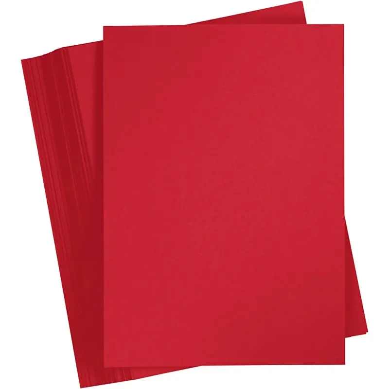 Card, A4, sheet 210x297 mm, 180 g, christmas red, 100 sheet