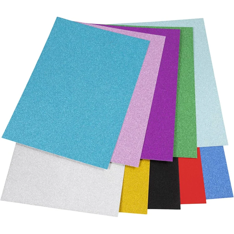 Glitter card, A4, Colour may vary , 250 g, 10 sheet