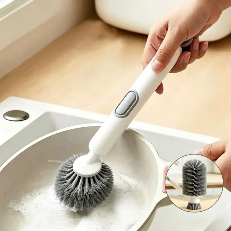 Press Clean Soap Dispensing Pot Scrub Brush - Image 0