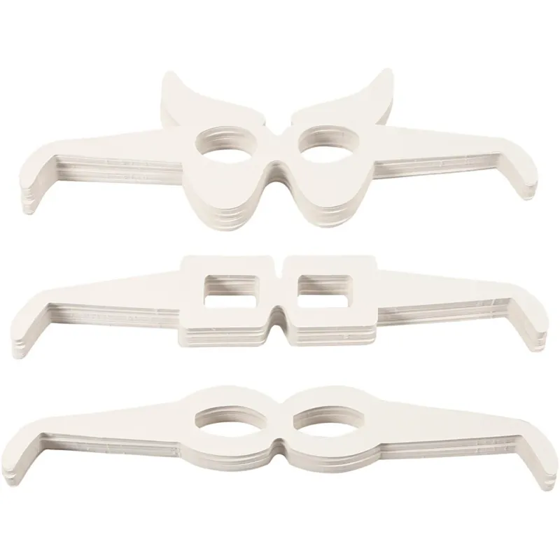 Novelty Glasses, H: 4,5-10 cm, L: 32 cm, white, 160 pc