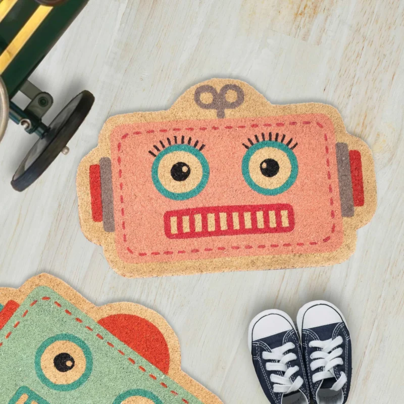 Fußmatte Roboter – Rosa · Kinder-Motiv · 60×40 cm | Fisura