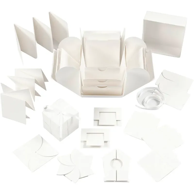 Explosion box, size 7x7x7,5+12x12x12 cm, off-white