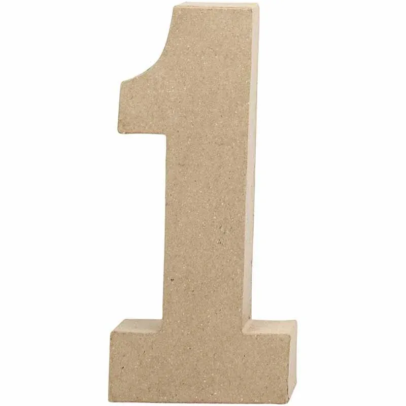 Number, 1, H: 20,5 cm, W: 9,5 cm, thickness 2,5 cm
