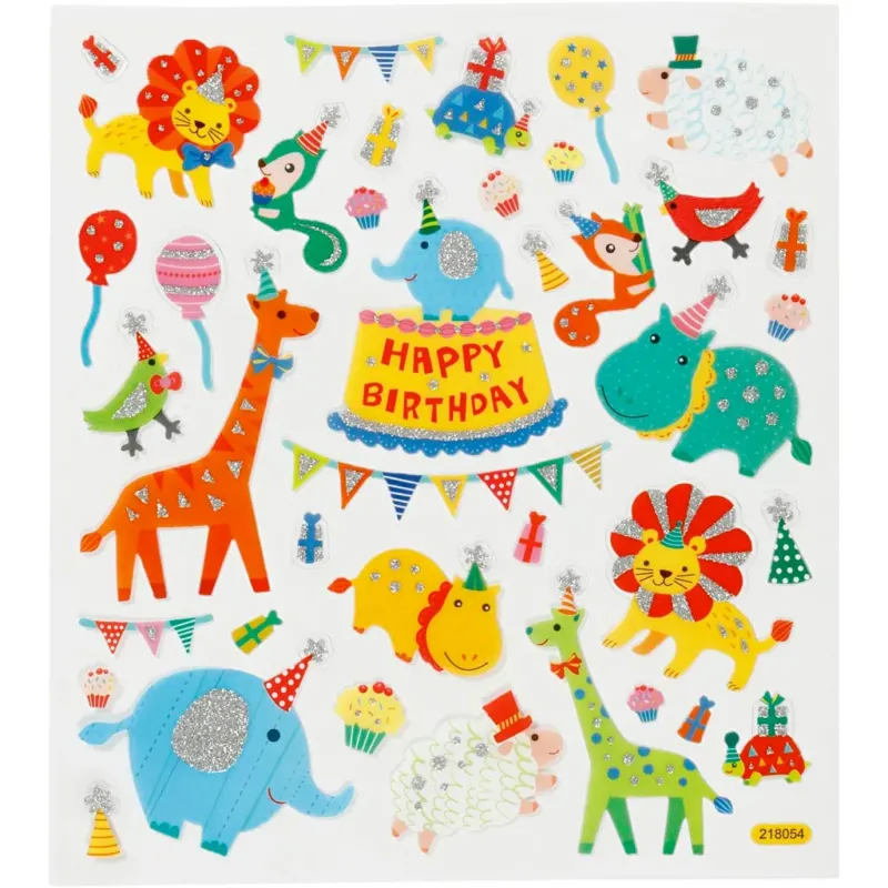 Stickers, animal orcestra, sheet 15x16,5 cm, 1 sheet