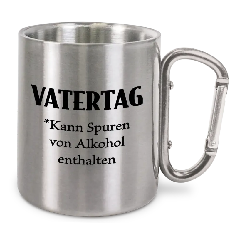 Vatertag - Edelstahl-Trinkbecher mit Karabinerhaken