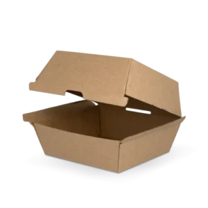 takeaware.nl Hamburgerbakjes Hamburgerbakje IP7 Klein golfkarton kraft Bio