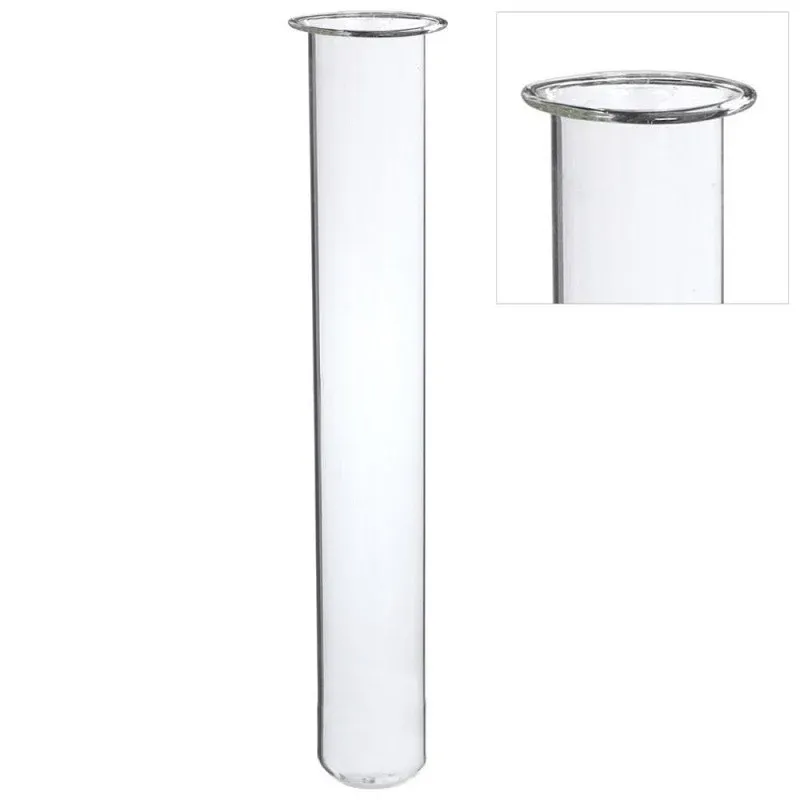 Glas-Reagenzgläser Ø 3 cm, H. 28 cm, mit Ring Ø 4 cm (6 Stück) [IFS-29206]