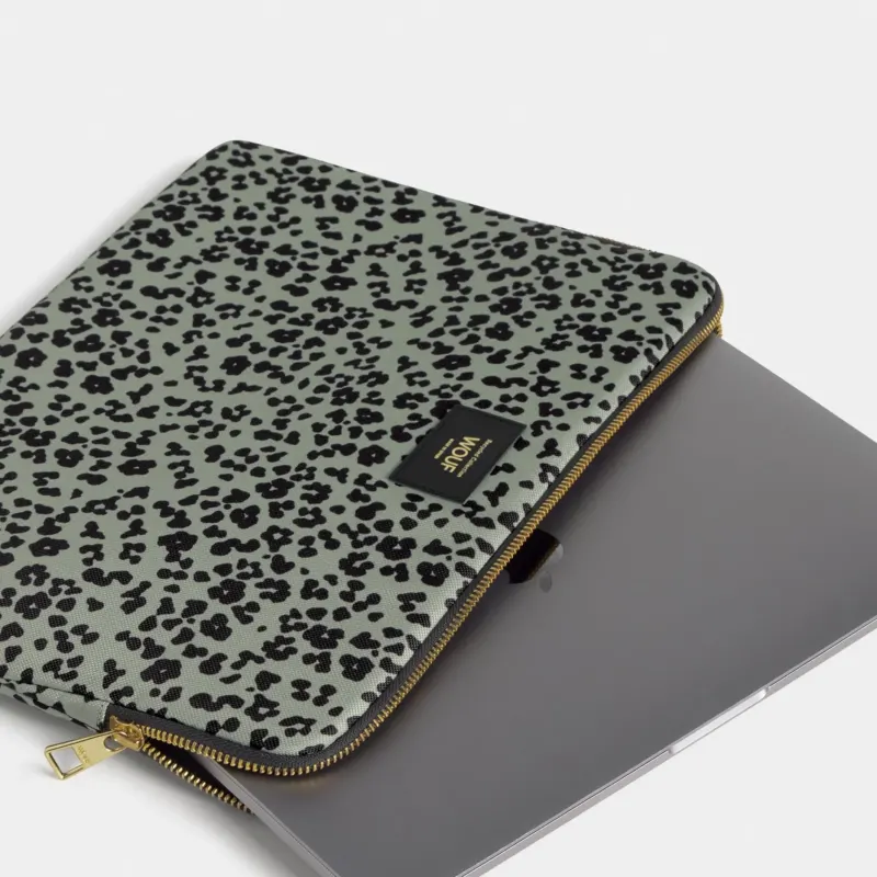 Laptophülle "Steel Roar" – Grau · Leopardenmuster · 13-14" | Wouf