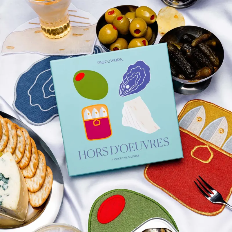Cocktailservietten "Hors d'Oeuvres" – Leinen · 4er-Set | Piecework