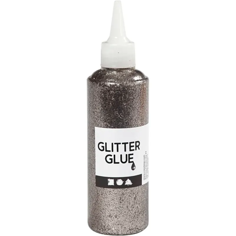 Glitter Glue, silver, 118 ml/ 1 bottle