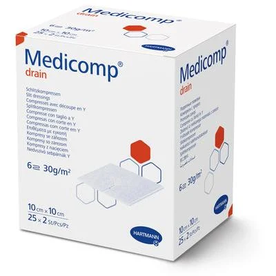 Hartmann Medicomp Vlieskompressen steril 7,5x7,5 cm 6-fach | Packung (50 Stück)