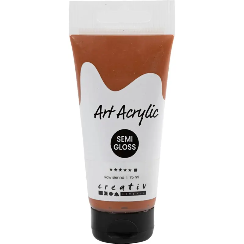 Art Acrylic, semi-glossy, opaque, raw sienna, 75 ml/ 1 bottle