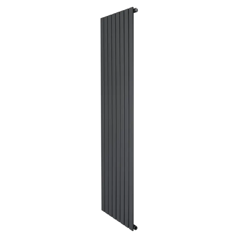 Flachheizkörper in Anthrazitgrau, 1800mm x 560mm, mit schlankem, vertikalem Design und glatter, mattschwarzer Oberfläche für moderne Innenräume