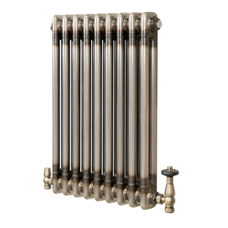 Klassischer 2-Säulen-Heizkörper mit TRV – 600 x 425 mm - Rohmetall