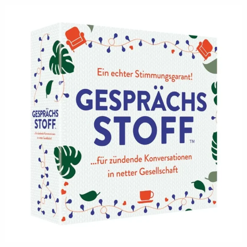 Eine Partybox mit dem Front Print ''Gesprächsstoff''