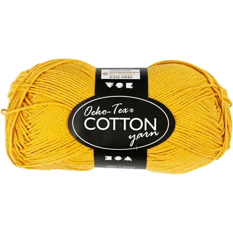 Cotton Yarn, no. 8/4, L: 170 M, needle 3-3,5, curry, 50 g/ 1 ball