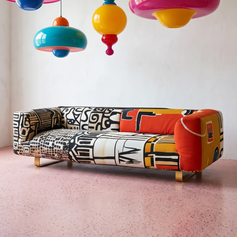 Graffica Abstract Graffiti Print Sofa