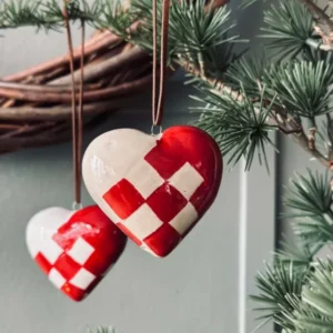 Weihnachtsherz mit Aufhängung - 2 Stk
