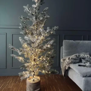 Baum mit Zapfen und Lichterkette - 150 cm
