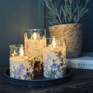 LED FLORA Cylinder – Set mit 3 Stück und Fernbedienung