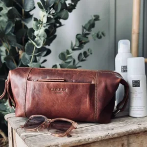Toilettentasche - Raw deluxe, Italien Cognac