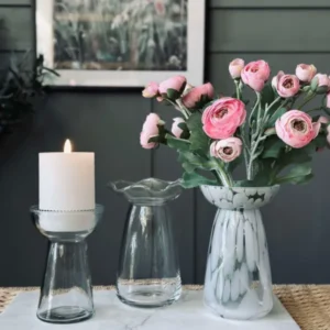 Hyazinthvase mit Blumenrand - Klar