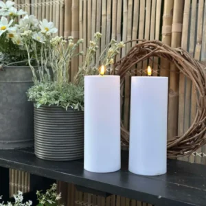 Außen-XL-LED-Stumpenkerzen H 25 cm - Set mit 2 Stk inkl. Fernbedienung