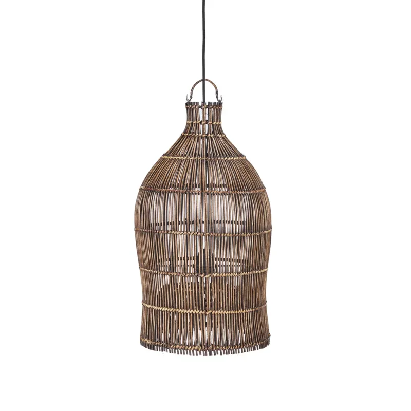 The Woven Bell Pendant - Dark Walnut S Size
