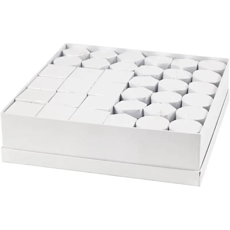 Boxes, H: 7+9 cm, size 4,5+6 cm, white, 36 set
