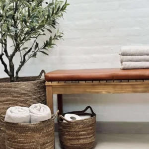Sitzauflage aus Leder Tokyo - 140 cm Cognac