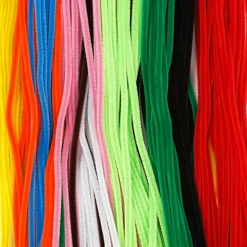 Chenille, L: 45 cm, thickness 6 mm, assorted colours, 200 asstd.