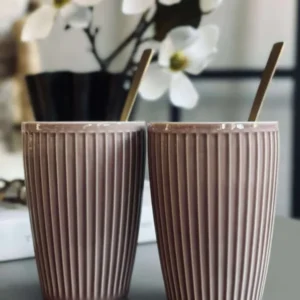 Thermobecher Plissé - Set mit 2 Stk - Woodrose