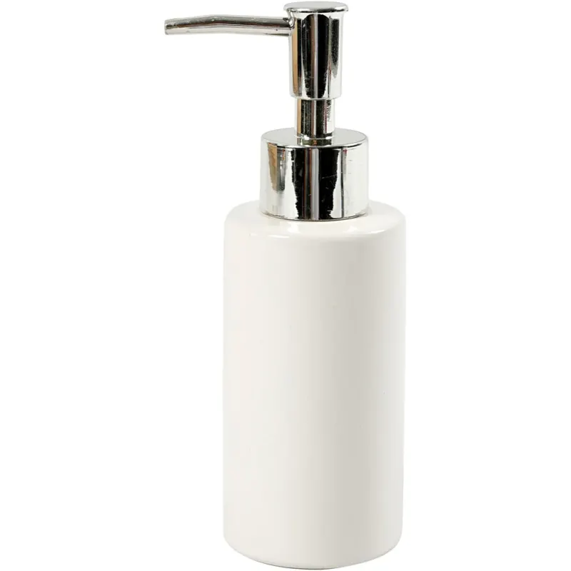 Soap dispenser, H: 16,5 cm, dia. 5,5 cm, 150 ml, white