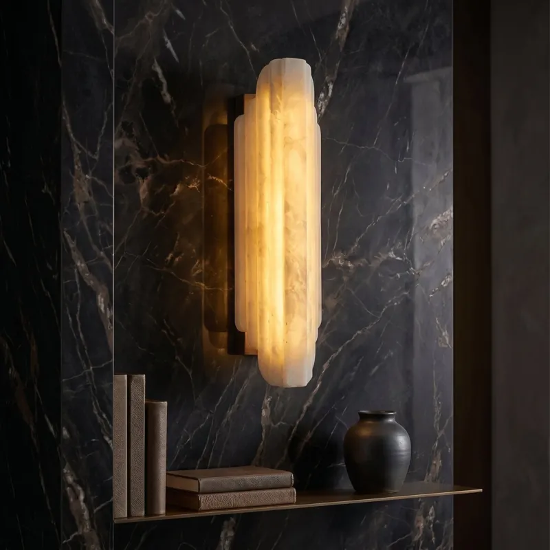 Art Deco Marble LED Wall Sconce Lamp - Image 0