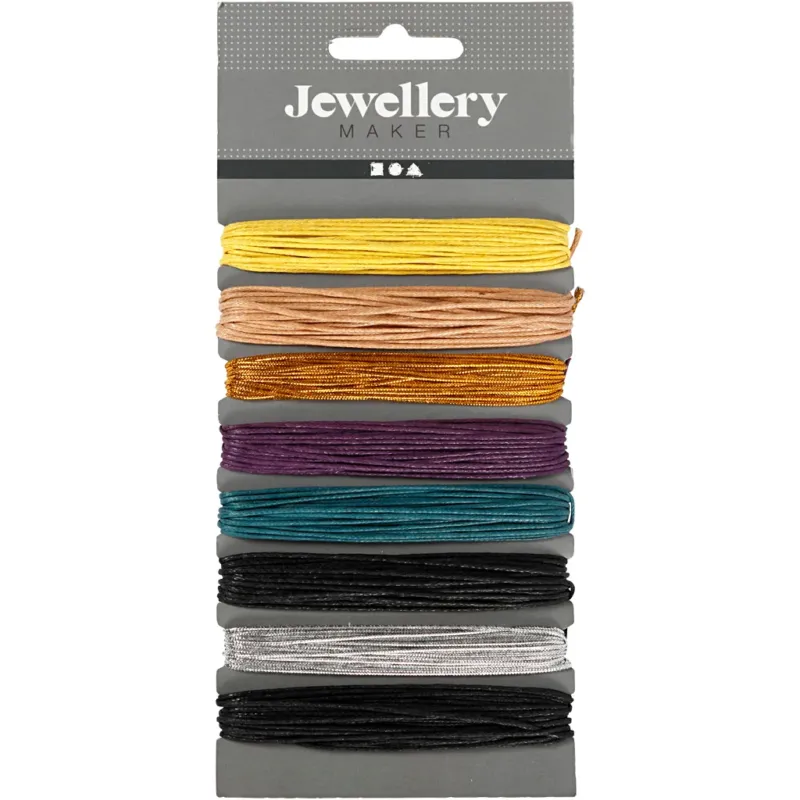 Cotton Cord, thickness 1 mm, assorted colours, 8x5 m