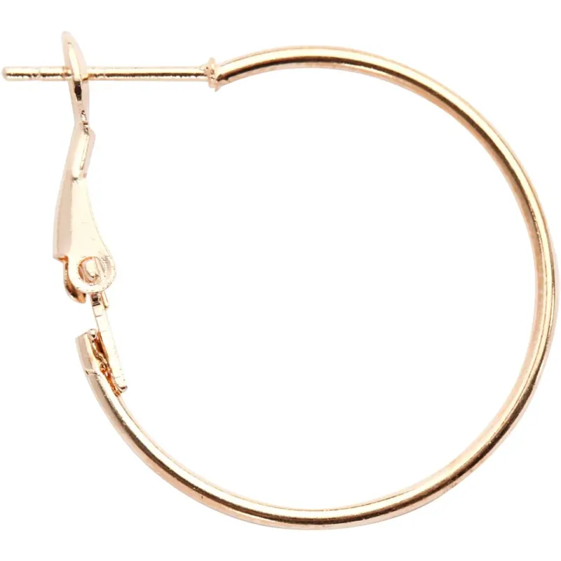 Earrings, dia. 25 mm, gold-plated, 8 pc